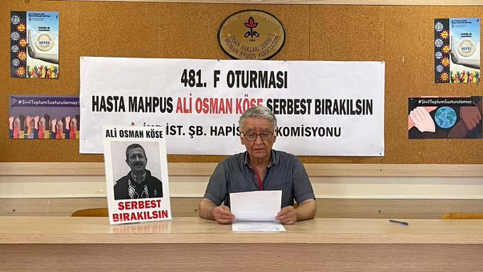 İHD İstanbul Şubesi, 37 yıldır hapiste tutulan 64 yaşındaki hasta tutsak Ali Osman Köse’nin serbest bırakılmasını istedi.