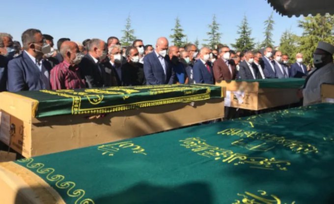 Konya’da katledilen 7 kişi son yolculuğuna uğurlandı
