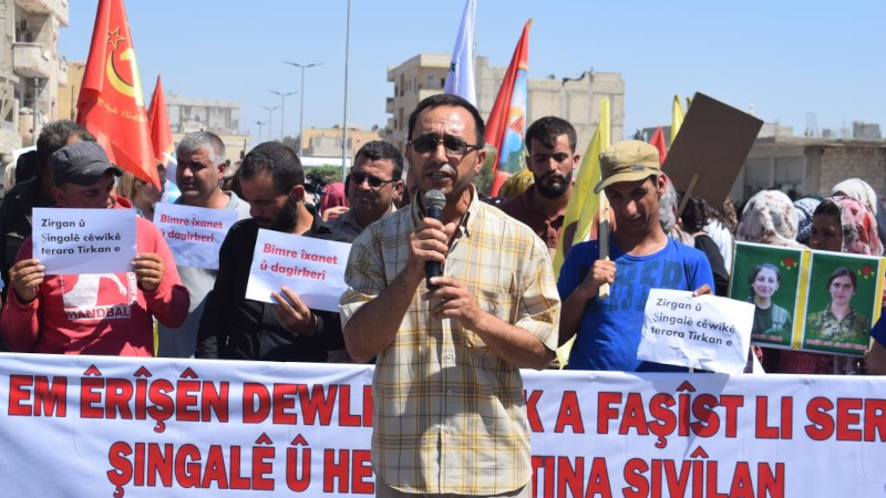 Hava saldırıları Rojava kentlerinde protesto edildi