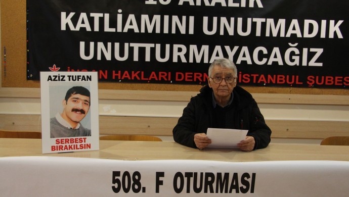 “F Oturumunda”  Ağır hasta tutuklu Aziz Tufan’ın durumuna dikkat çekilerek, tahliye edilmesi istendi.
