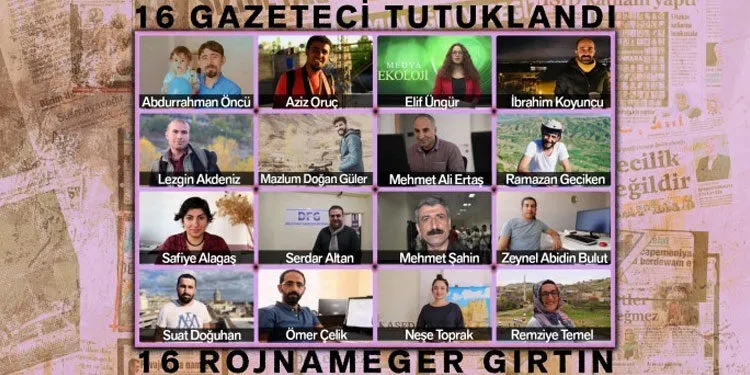 16 gazetecinin tutukluluğunun birinci ayına ilişkin yarın Diyarbakır’da açıklama yapacak.