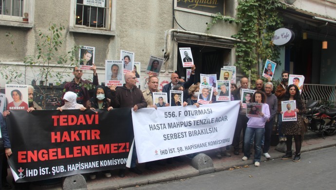 F Oturumu” eyleminde, hasta tutuklu Tenzile Acar’ın serbest bırakılması istendi.